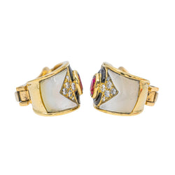 Boucles d'oreilles FRED en Or jaune et Rubis - Castafiore