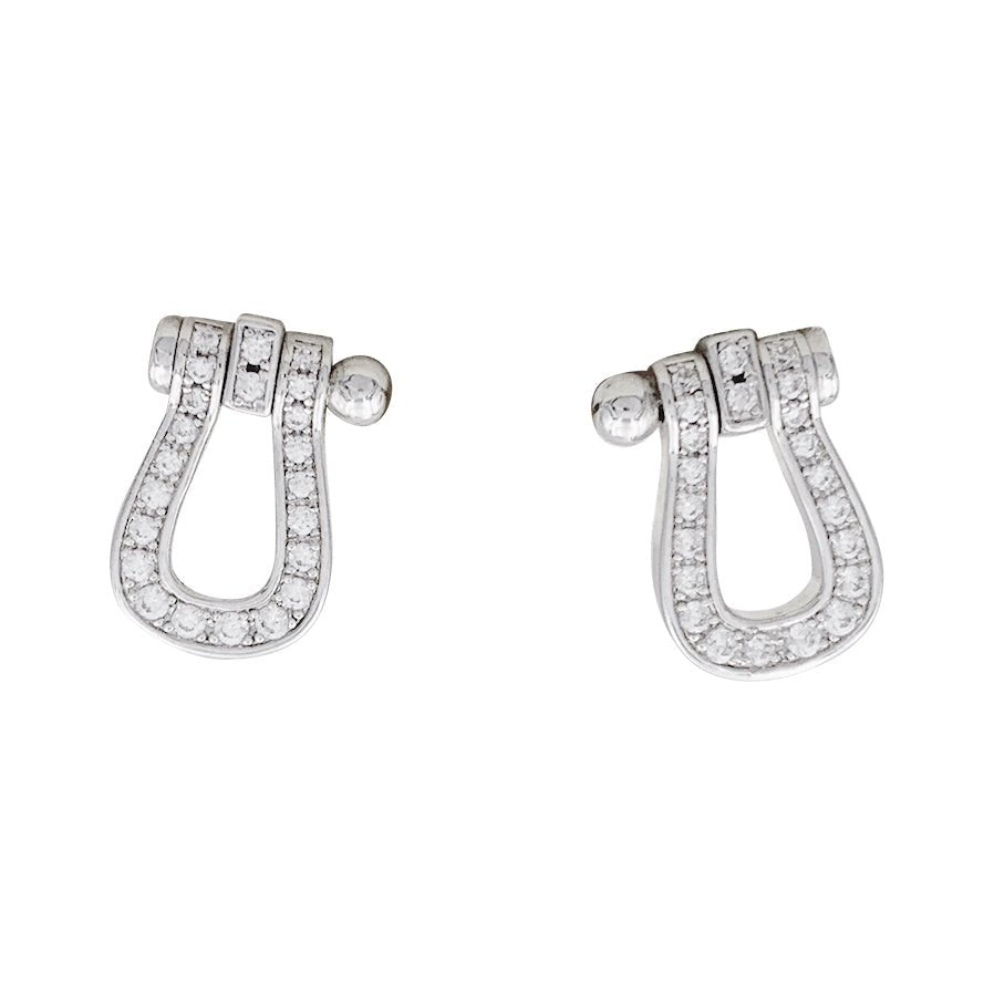 Boucles d'oreilles FRED, "Force 10", or blanc et diamants - Castafiore