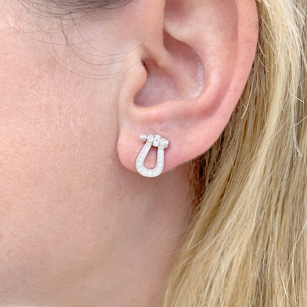 Boucles d'oreilles FRED, "Force 10", or blanc et diamants - Castafiore