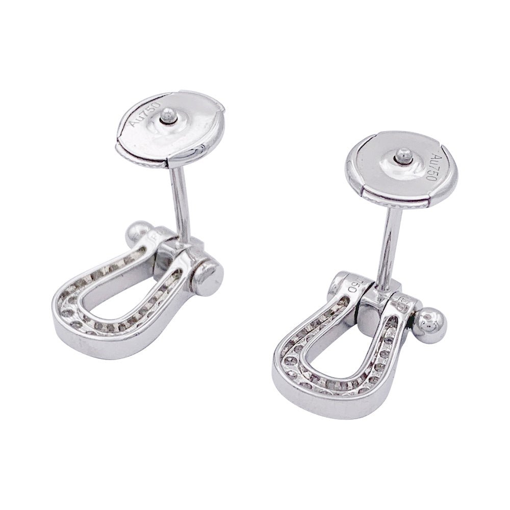 Boucles d'oreilles FRED, "Force 10", or blanc et diamants - Castafiore