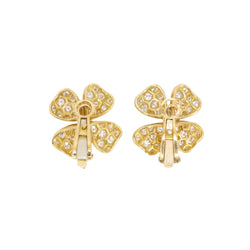 Boucles d'oreilles Fred Trèfles en or jaune et diamants - Castafiore