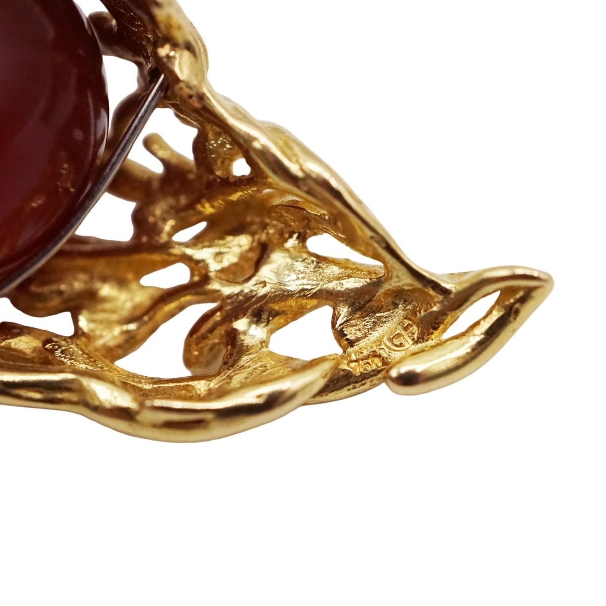 Boucles d'oreilles GILBERT ALBERT en or jaune, cornaline, aventurine, onyx et acier - Castafiore