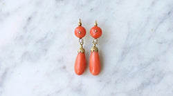 Boucles d'Oreilles Gouttes Corail - Castafiore