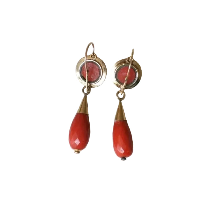 Boucles d'Oreilles Gouttes Corail - Castafiore
