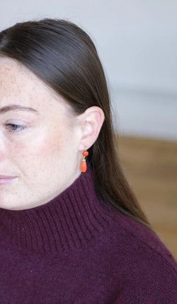 Boucles d'Oreilles Gouttes Corail - Castafiore