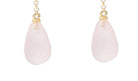 Boucles d’Oreilles Gouttes Quartz Rose Or Jaune 18 carats - Castafiore