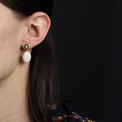 Boucles d'oreilles grenats mint et opales australiennes - Castafiore