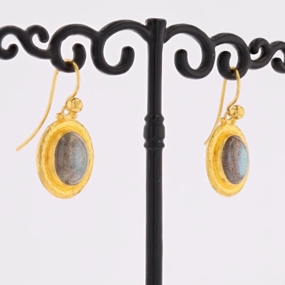 Boucles d'oreilles GURHAN en or jaune et labradorite - Castafiore