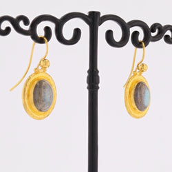 Boucles d'oreilles GURHAN en or jaune et labradorite - Castafiore