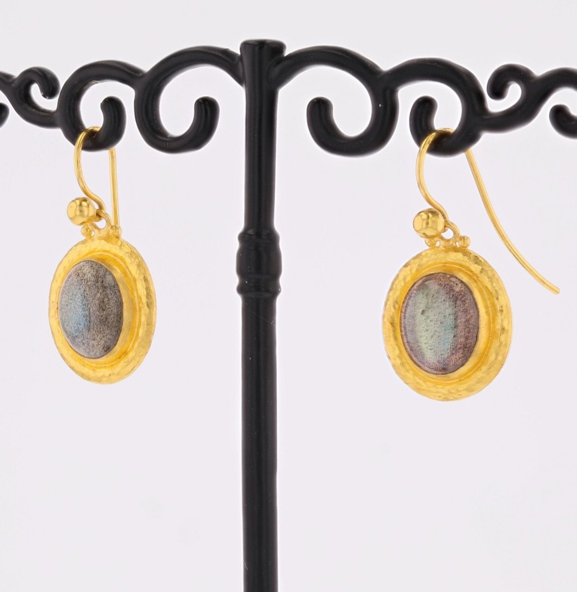 Boucles d'oreilles GURHAN en or jaune et labradorite - Castafiore