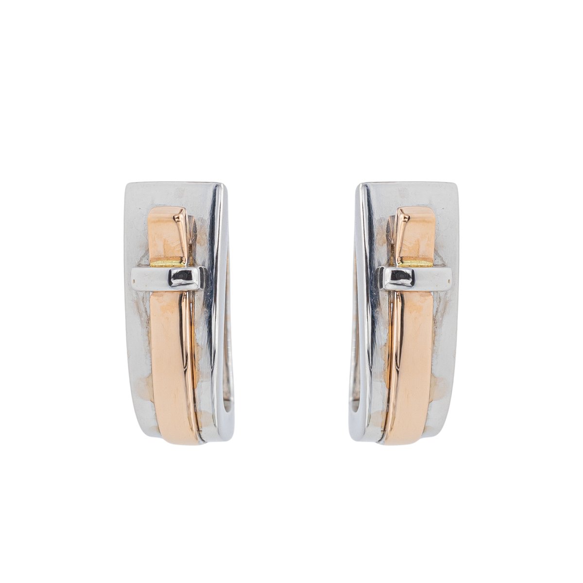 Boucles d'oreilles GUY LAROCHE Dormeuses en or blanc et or rose - Castafiore