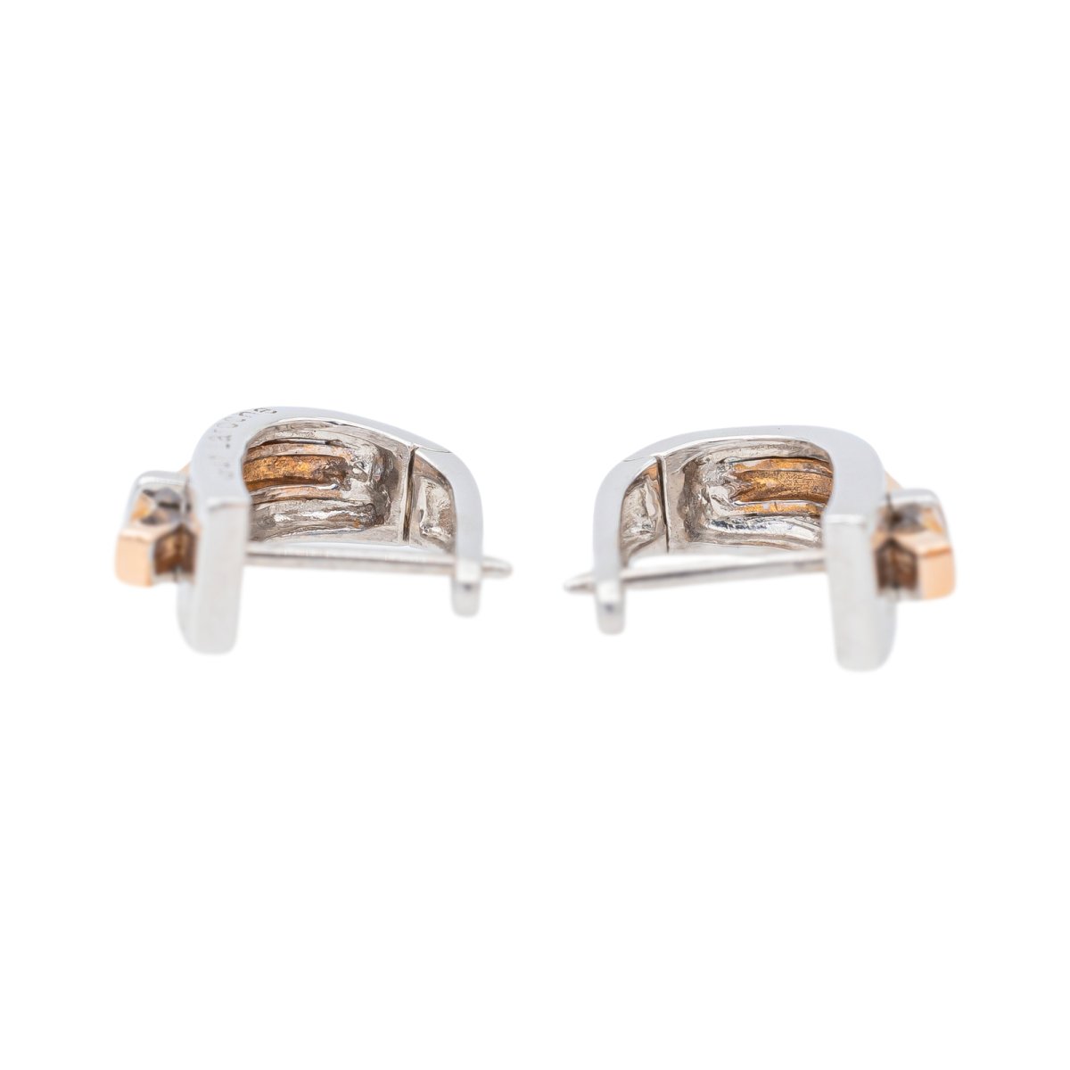 Boucles d'oreilles GUY LAROCHE Dormeuses en or blanc et or rose - Castafiore