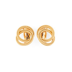 Boucles d'oreilles HERMÈS en or jaune, poinçon Georges Lenfant - Castafiore