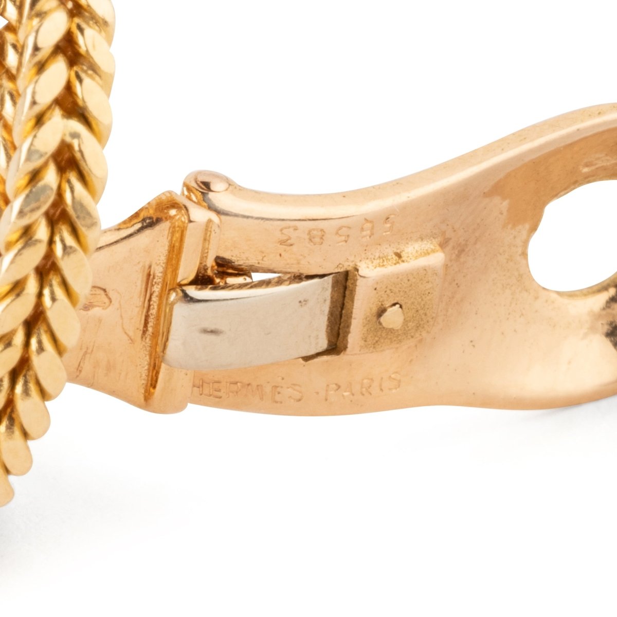 Boucles d'oreilles HERMÈS en or jaune, poinçon Georges Lenfant - Castafiore