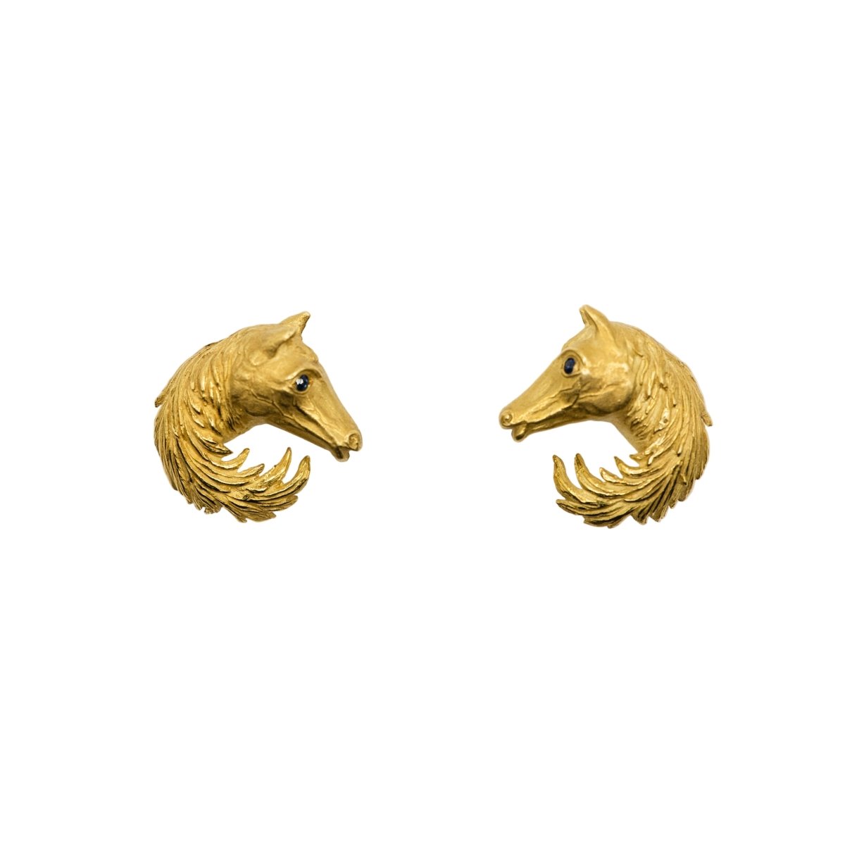 Boucles d'oreilles HERMÈS Vintage Cheval en or jaune - Castafiore