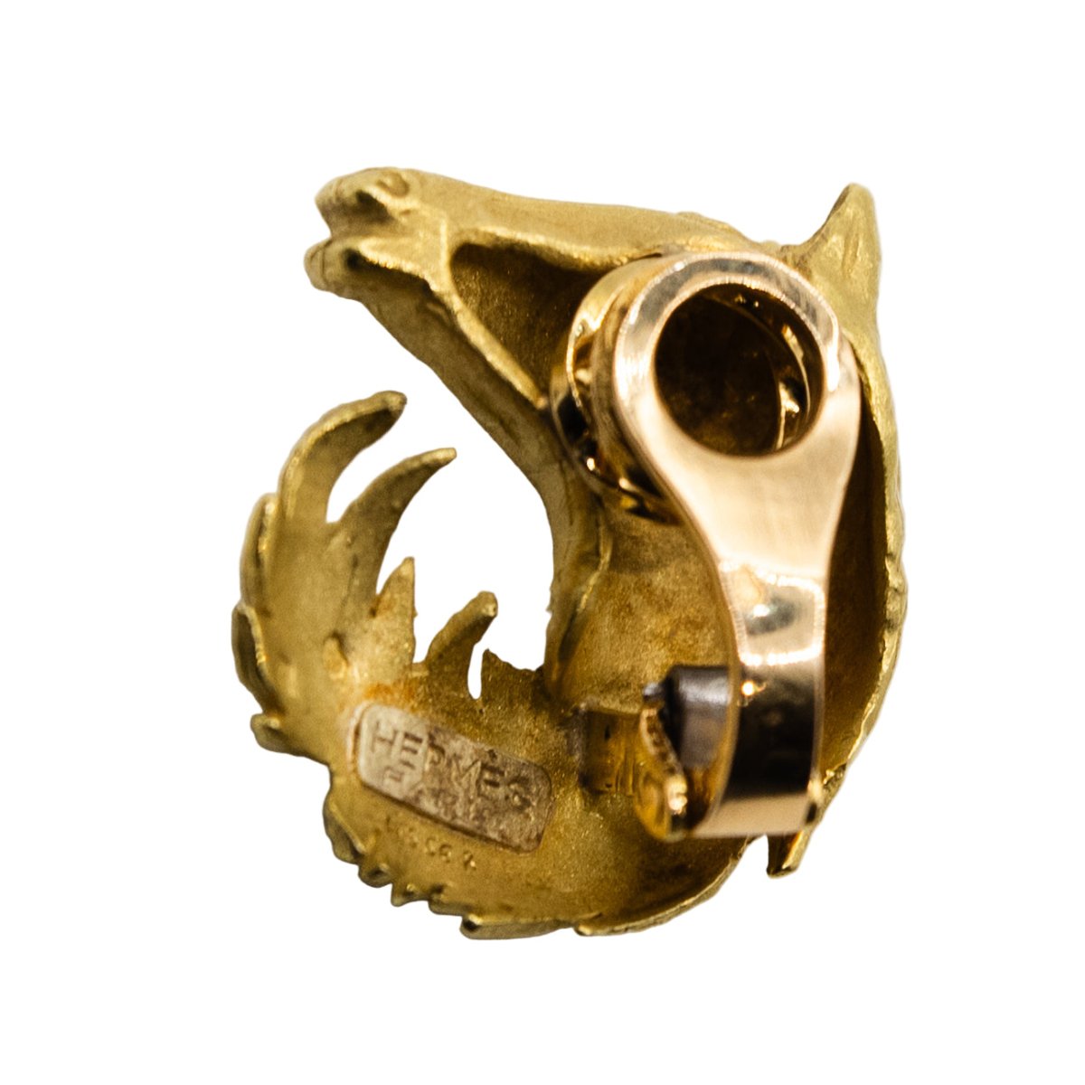 Boucles d'oreilles HERMÈS Vintage Cheval en or jaune - Castafiore