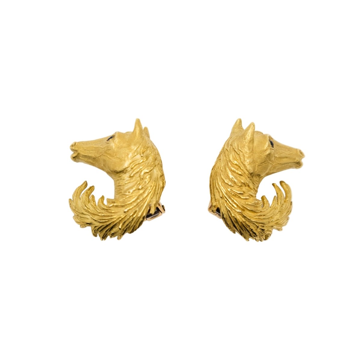Boucles d'oreilles HERMÈS Vintage Cheval en or jaune - Castafiore