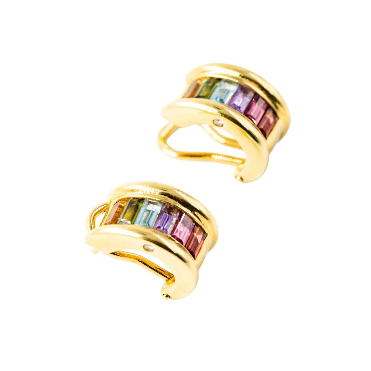 Boucles d'oreilles H.STERN en or jaune, citrine, topaze bleue, péridot et améthyste - Castafiore