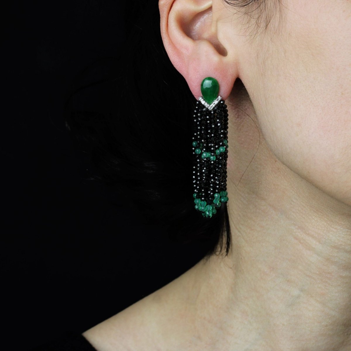 Boucles d'oreilles JADES Pendants en or blanc - Castafiore