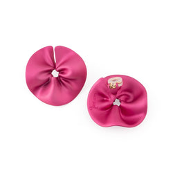 Boucles d'oreilles JAR, "Effet froncé" en forme de rose en aluminium - Castafiore