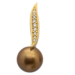 Boucles d'oreilles LARGÉ en or, perles et diamants - Castafiore