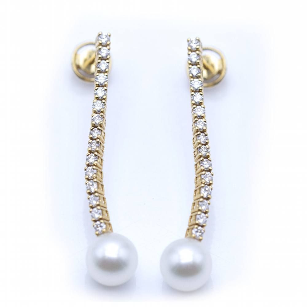 Boucles d'oreilles longues pour femme en Or Jaune - Castafiore