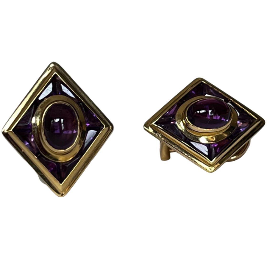 Boucles d’oreilles losange améthyste - Castafiore