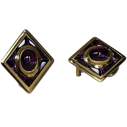 Boucles d’oreilles losange améthyste - Castafiore