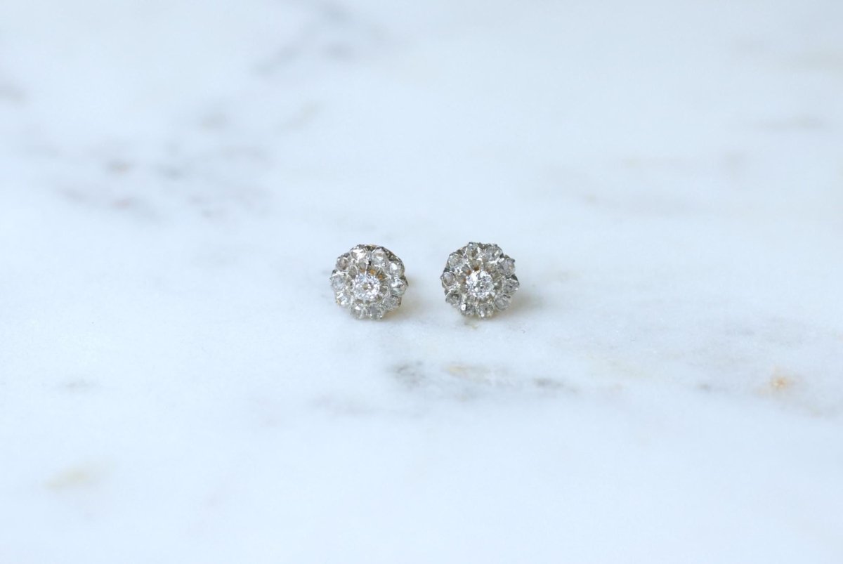 Boucles d'Oreilles Marguerite Diamants 0.70 Ct - Castafiore