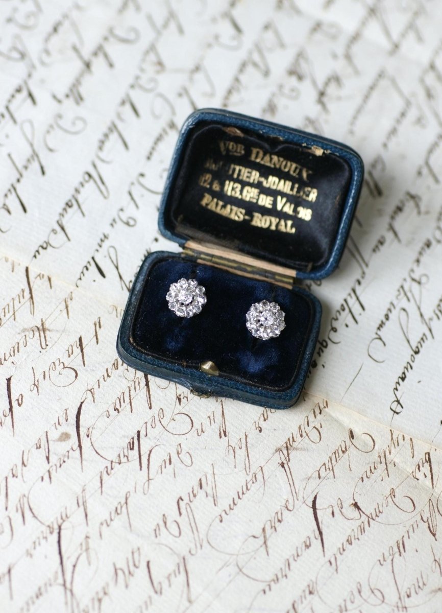 Boucles d'Oreilles Marguerite Diamants 0.70 Ct - Castafiore