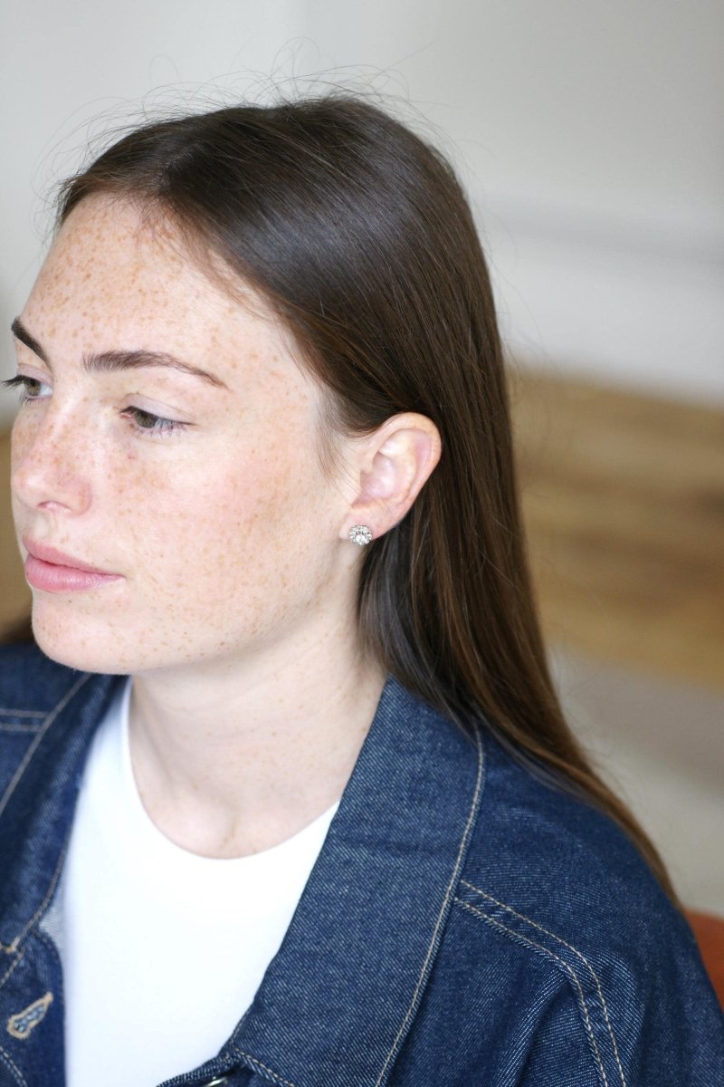 Boucles d'Oreilles Marguerite Diamants 0.70 Ct - Castafiore