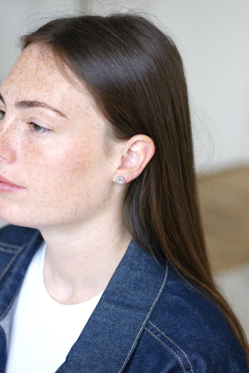 Boucles d'Oreilles Marguerite Diamants 0.70 Ct - Castafiore