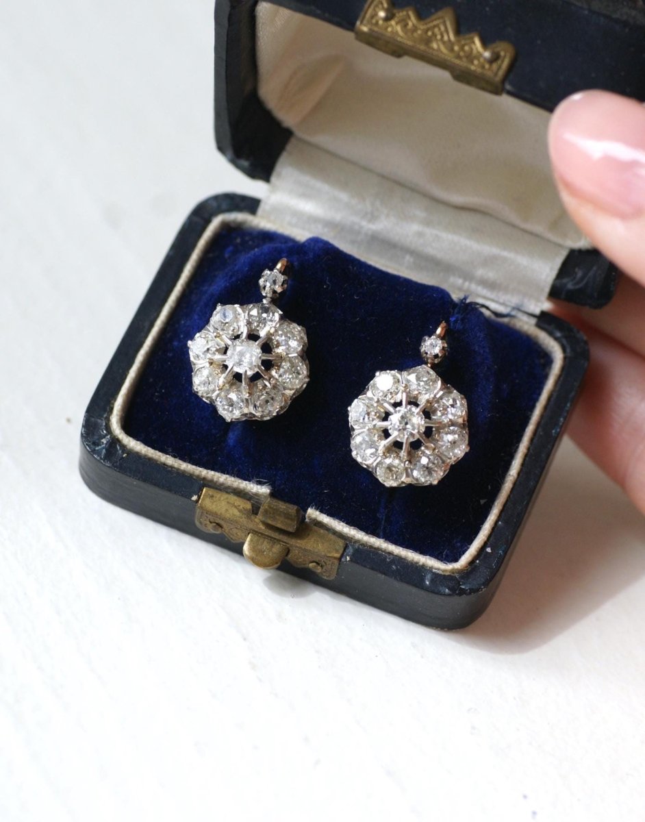 Boucles d'Oreilles Marguerite Diamants 3.00 Cts - Castafiore