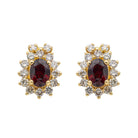 Boucles d'oreilles Marguerite Or jaune Grenat - Castafiore