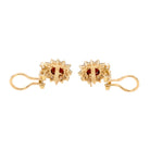 Boucles d'oreilles Marguerite Or jaune Grenat - Castafiore