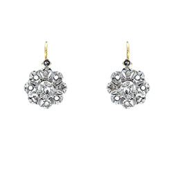 Boucles d'oreilles marguerites en or jaune et diamants - Castafiore