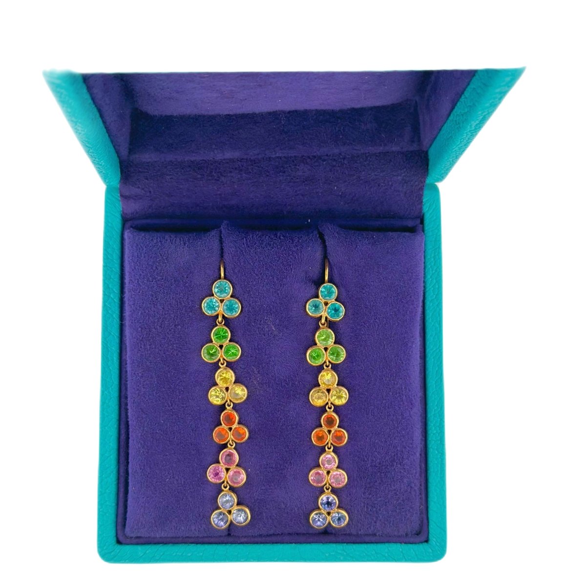 Boucles d'oreilles Marie-Hélène de Taillac en or jaune et pierres fines - Castafiore
