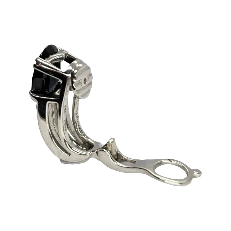 Boucles d'oreilles MAUBOUSSIN en or blanc saphir et diamants - Castafiore