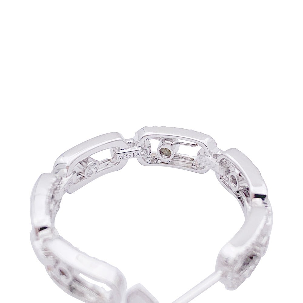 Boucles d'oreilles Messika, "Move Link", or blanc, diamants. - Castafiore