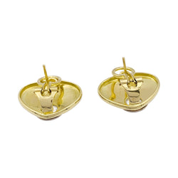 Boucles d'oreilles modernistes or jaune, diamants. - Castafiore