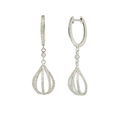 Boucles d’Oreilles Montgolfières Diamants Or Gris 18 Carats - Castafiore