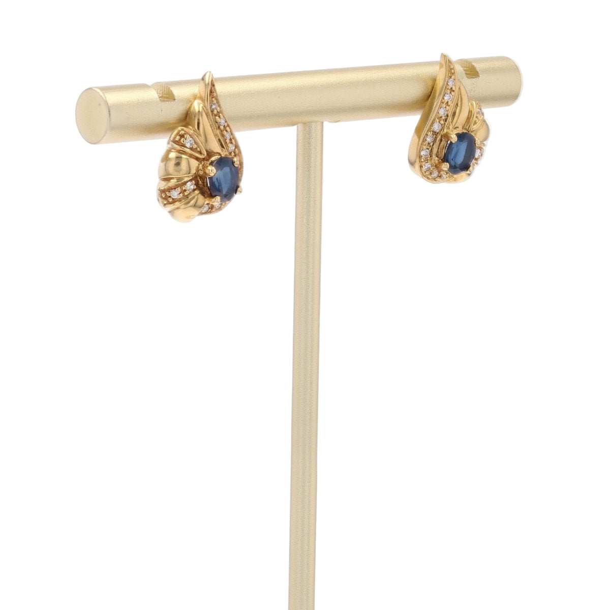 Boucles d'oreilles NŒUD en or jaune saphirs et diamants - Castafiore