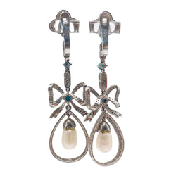 Boucles d'oreilles noeuds en argent et diamants - Castafiore