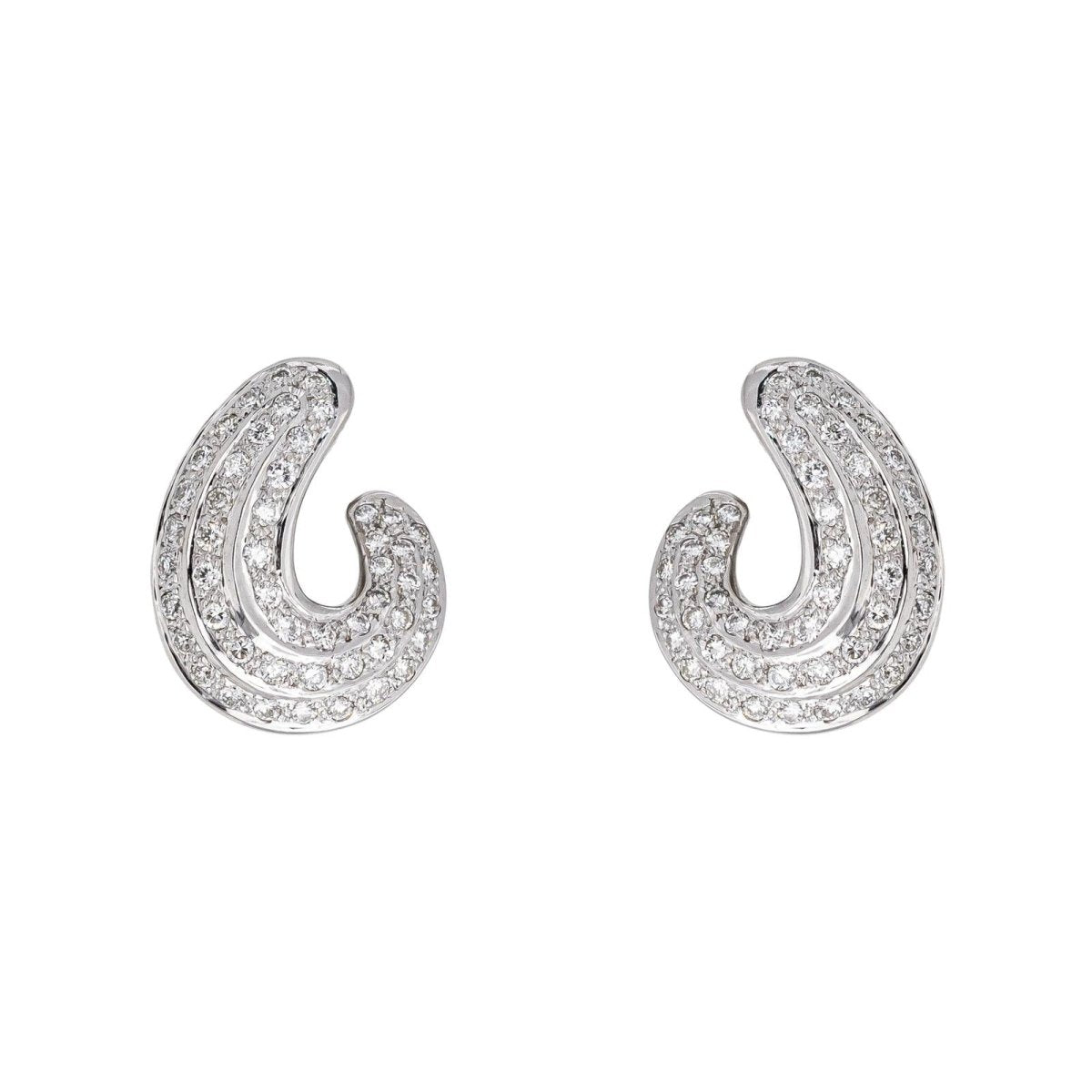Boucles d'oreilles Or blanc Diamant - Castafiore