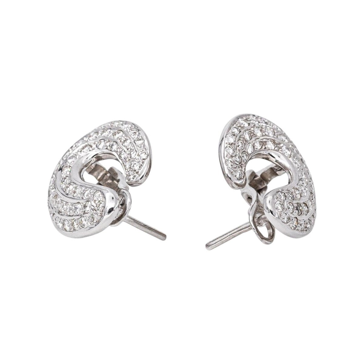Boucles d'oreilles Or blanc Diamant - Castafiore
