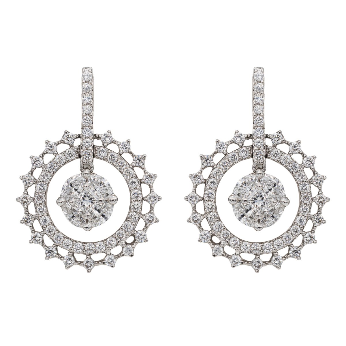 Boucles d'oreilles Or blanc Diamant - Castafiore