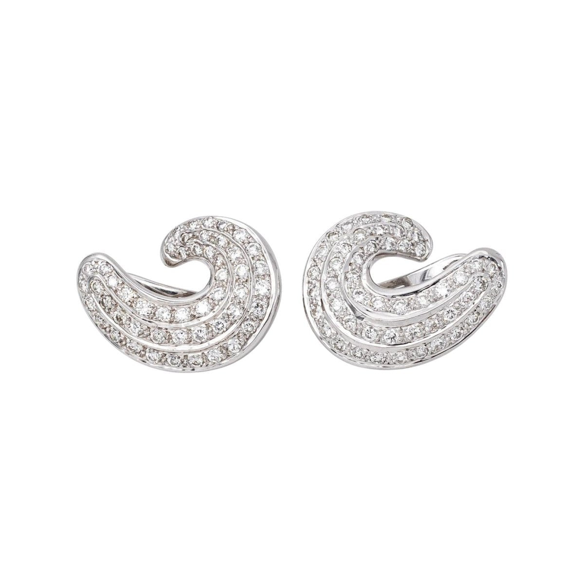 Boucles d'oreilles Or blanc Diamant - Castafiore