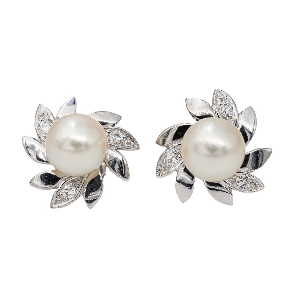 Boucles d'oreilles Or blanc Diamant - Castafiore