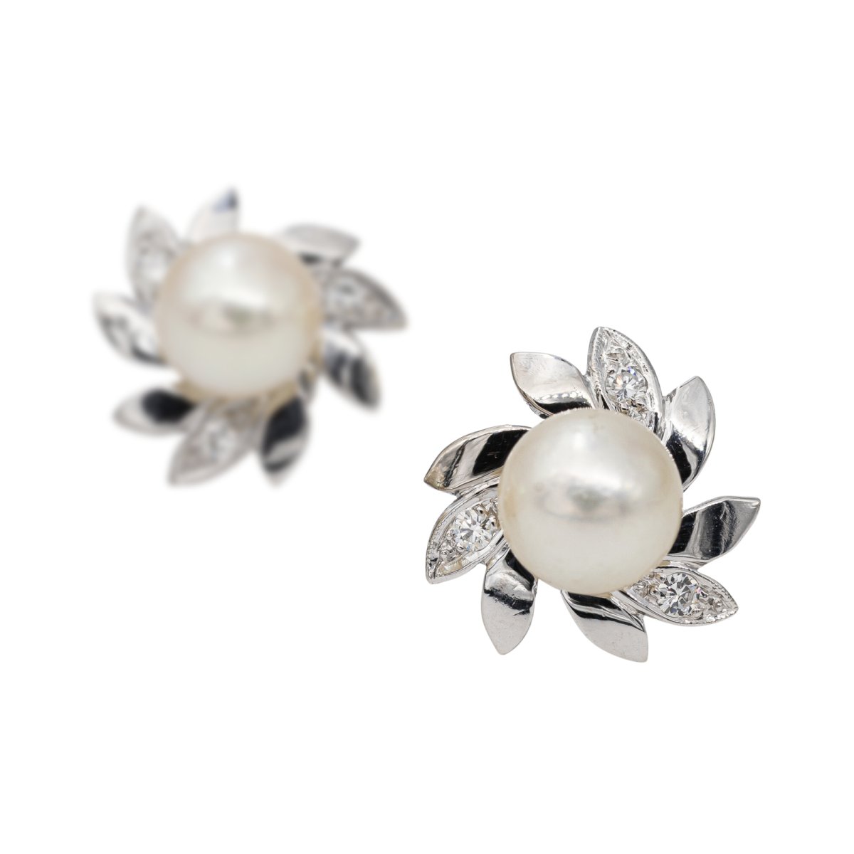 Boucles d'oreilles Or blanc Diamant - Castafiore