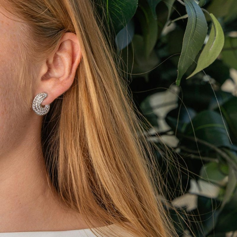 Boucles d'oreilles Or blanc Diamant - Castafiore